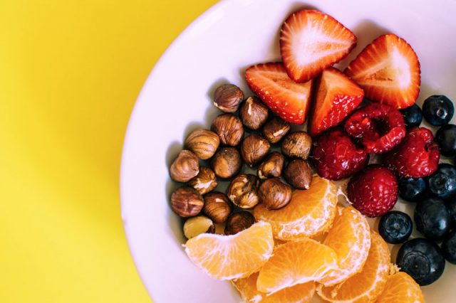 bowl of fruit and nuts
